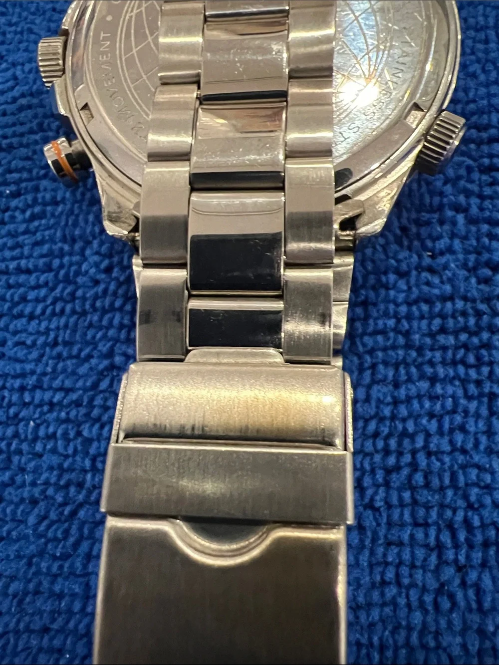 Cortebert Dual Time Blue Dial Stainless Steel Watch